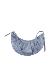 Scrunched Half Moon Denim Shoulderbag