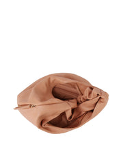 Scrucned Handle Soft Leather Tote Bag