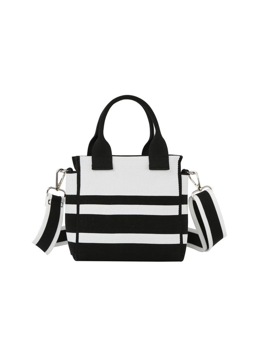 Color block striped tote crossbody