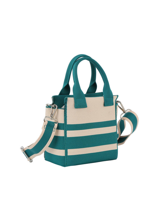 Color block striped tote crossbody
