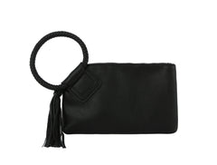 Braided ring handle wristlet clutch