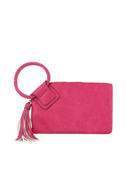 Braided ring handle wristlet clutch