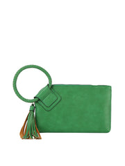 Braided ring handle wristlet clutch