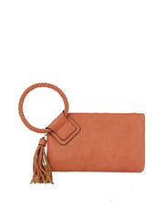 Braided ring handle wristlet clutch