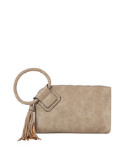 Braided ring handle wristlet clutch