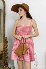 Braided ring handle wristlet clutch