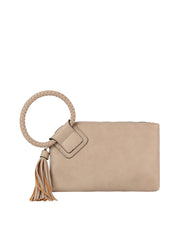 Braided ring handle wristlet clutch