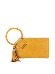 Braided ring handle wristlet clutch