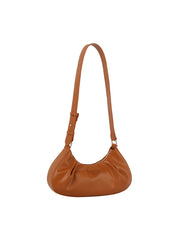 Soft leather small ruched hobo bag