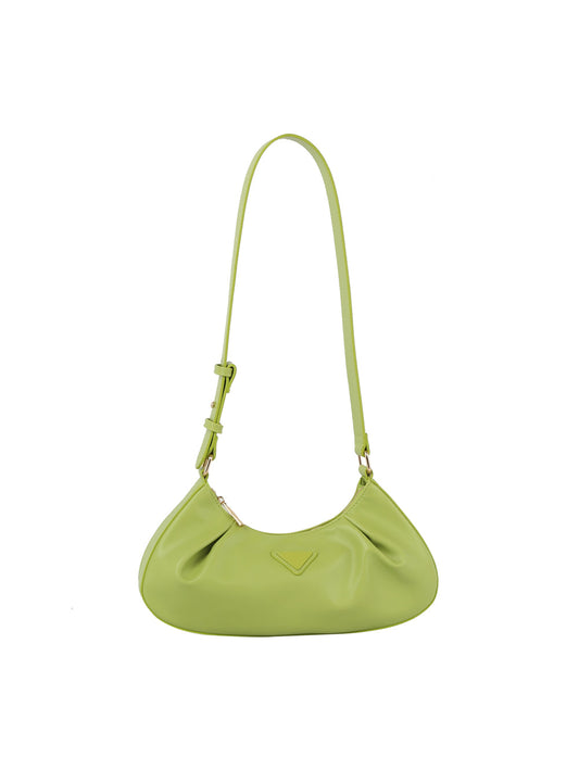 Soft leather small ruched hobo bag