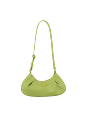 Soft leather small ruched hobo bag