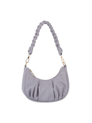 Knotted Handle Scrunched Leather Shoulder Bag