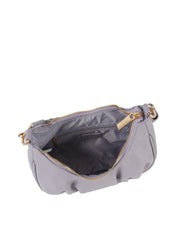 Knotted Handle Scrunched Leather Shoulder Bag