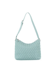 Woven Detail Leather Hobos Shoulder Bag