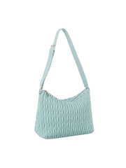 Woven Detail Leather Hobos Shoulder Bag