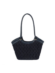 Denim Matelassé Style Tote Bag