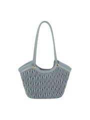 Denim Matelassé Style Tote Bag