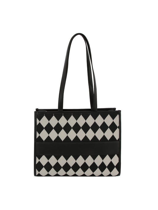 Argyle pattern tote bag