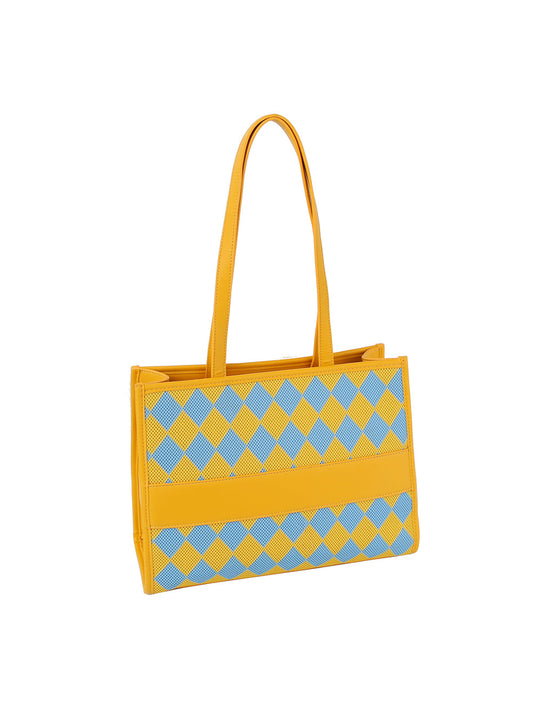Argyle pattern tote bag