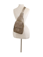 Front Pocket Travel Leather Sling Bag