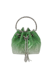 Gradation pattern rhinestone covered petite Evening Bag