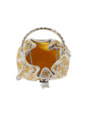 Checkered pattern rhinestone covered petite Evening Bag