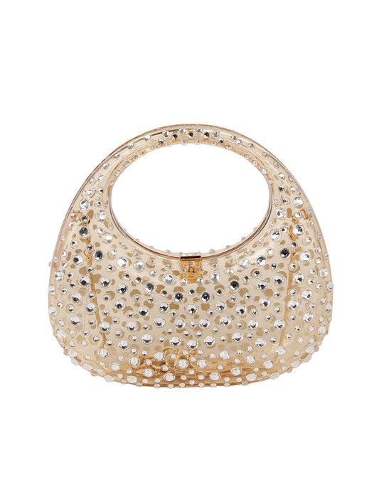 Gem studded unique evening clutch