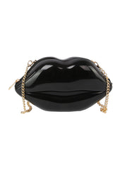Patent Kissable Lips Shoulder Bag