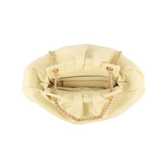Slouchy Soft Leather Clutch With Gold Chain
