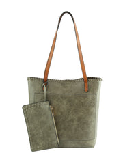 2 in 1 Fashion Leather Tote Hobo Bag
