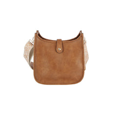Casual Leather Crossbody Bag With Guitar Strap