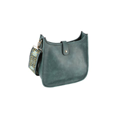 Casual Leather Crossbody Bag With Guitar Strap