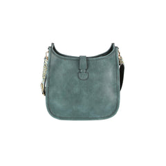 Casual Leather Crossbody Bag With Guitar Strap