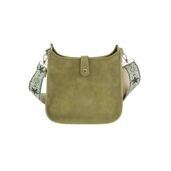 Casual Leather Crossbody Bag With Guitar Strap