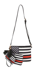 3 In 1 Us Flag Crossbody And Pouch Set