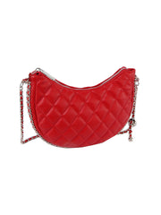 Chain Detail Hobo Crossbody Bag