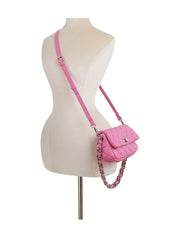 Small chain handle soft leather handbag