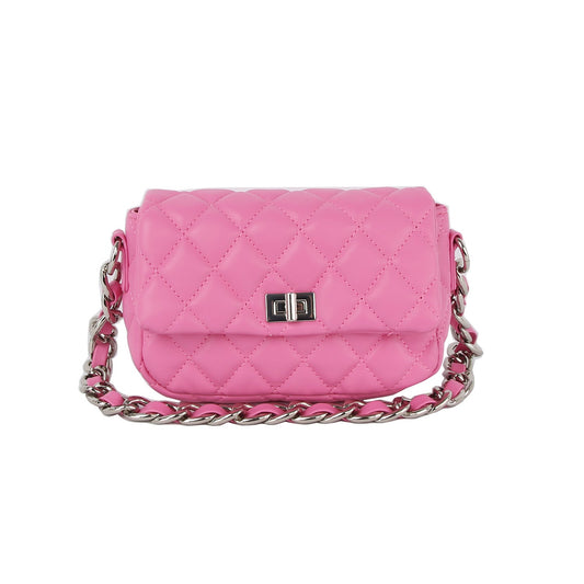 Small chain handle soft leather handbag
