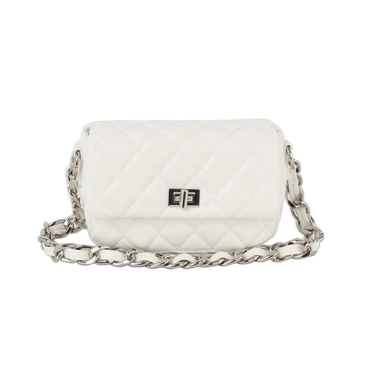 Small chain handle soft leather handbag