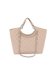 Chain detail leather tote bag