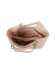 Chain detail leather tote bag