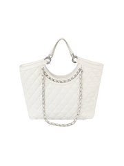 Chain detail leather tote bag