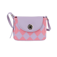Petite argyle pattern cotton crossbody