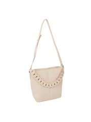 Leather chain detail crossbody bag