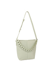 Leather chain detail crossbody bag