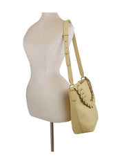 Leather chain detail crossbody bag