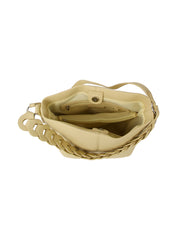 Leather chain detail crossbody bag