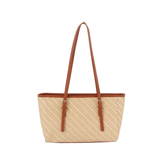Diagonal pattern daily tote bag