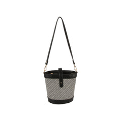 Classic Diagonal Pattern Crossbody Bucket Bag