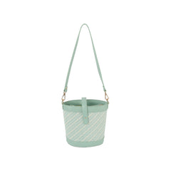 Classic Diagonal Pattern Crossbody Bucket Bag
